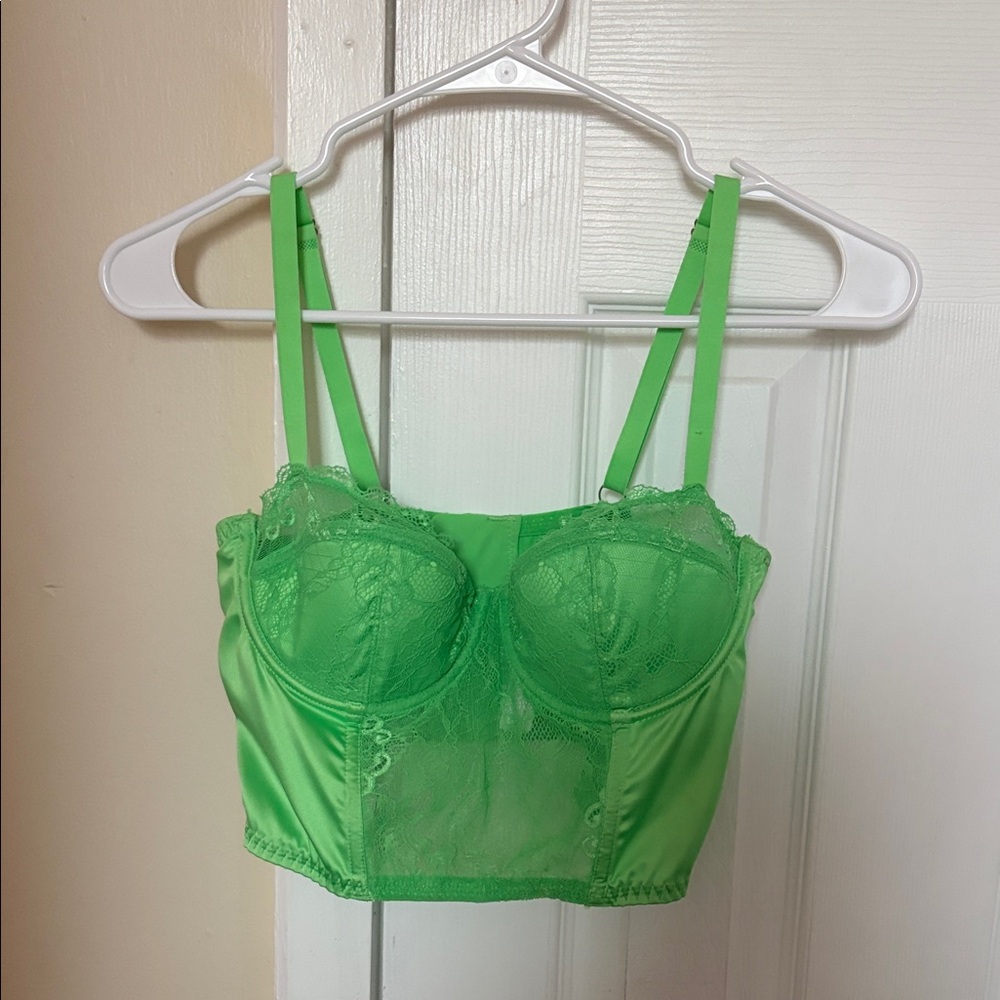 Green Lace Bustier Top